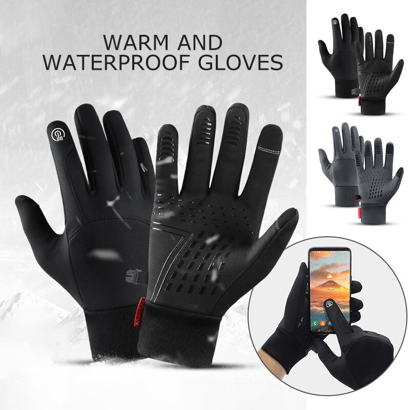 Gorące zimowe męskie rękawiczki damskie z ekranem dotykowym zimne wodoodporne rękawiczki rowerowe Outdoor Sport ciepłe termiczne polarowe rękawiczki narciarskie