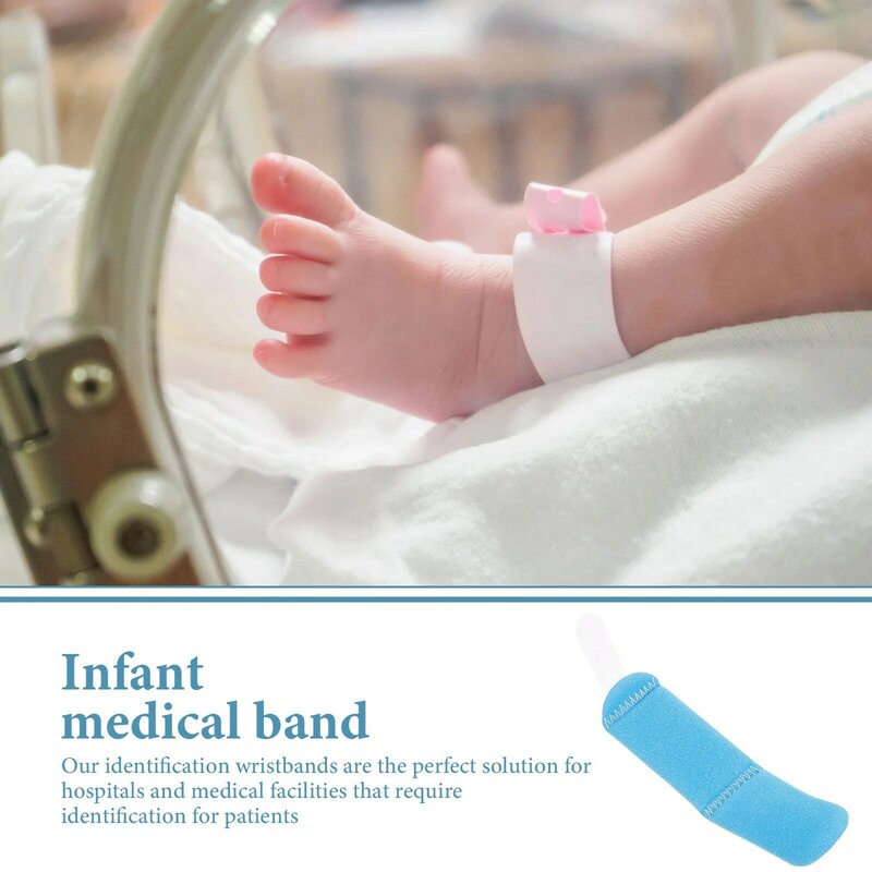Infant Medical Identification Sponge Baby ID Wristband, Pulseira confortável para distinguir o paciente, Recém-nascido