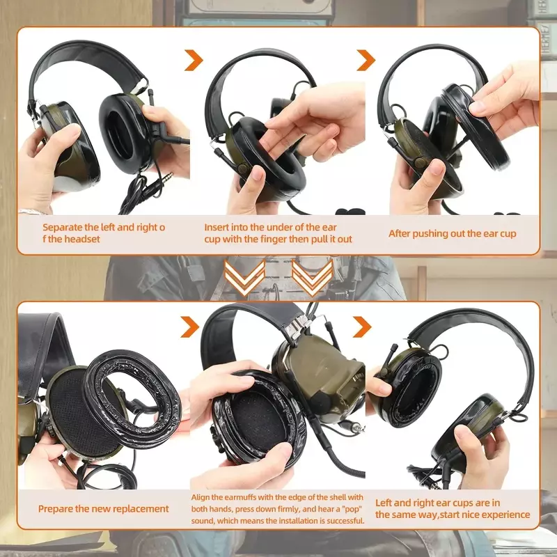 Tactical comtac I II III Headset taktis comtac Series แผ่นรองหูเจลสำหรับเปลี่ยนหูฟังตัดเสียงรบกวนอิเล็กทรอนิกส์