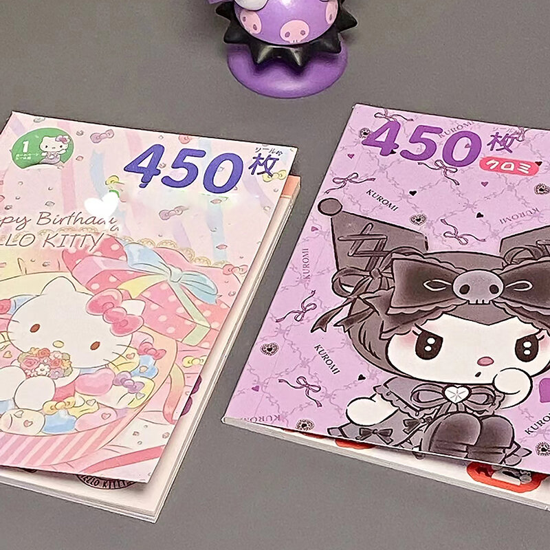 450Pcs/set Sanrio Sticker Book Card Cartoon Kawaii Kuromi Sticker Hand Account Decoration For Girls Gifts