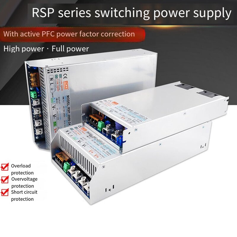 Szmw แหล่งจ่ายไฟสลับพลังงานสูง RSP-1000-24 AC 110-240V ฟังก์ชั่นป้องกันแรงดันไฟฟ้าเกิน