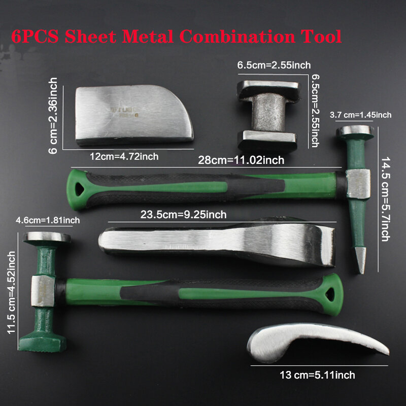 Conjunto de ferramentas de reparo de chapa de metal côncavo conjunto de martelo de chapa de cabeça plana ferramenta de metal chifre ferramenta de reparo do carro dent