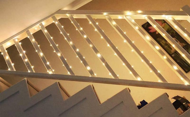 สายไฟประดับลูกปัด LED สำหรับตกแต่งบ้าน, สายไฟทองแดงแบบพวงห้องนอนในอาคารคริสต์มาสโคมไฟลูกปัด LED สำหรับตกแต่งบ้าน