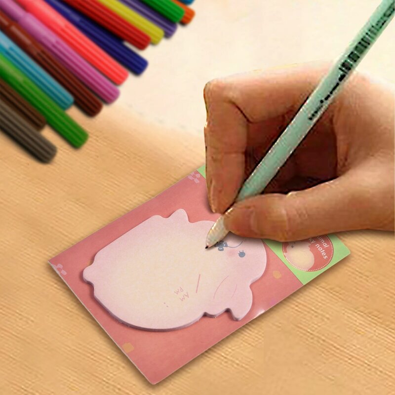 Cartone animato creativo simpatico animale note appiccicose note rimovibili adesivo per messaggi cartoleria per studenti note appiccicose materiale scolastico 20 pezzi