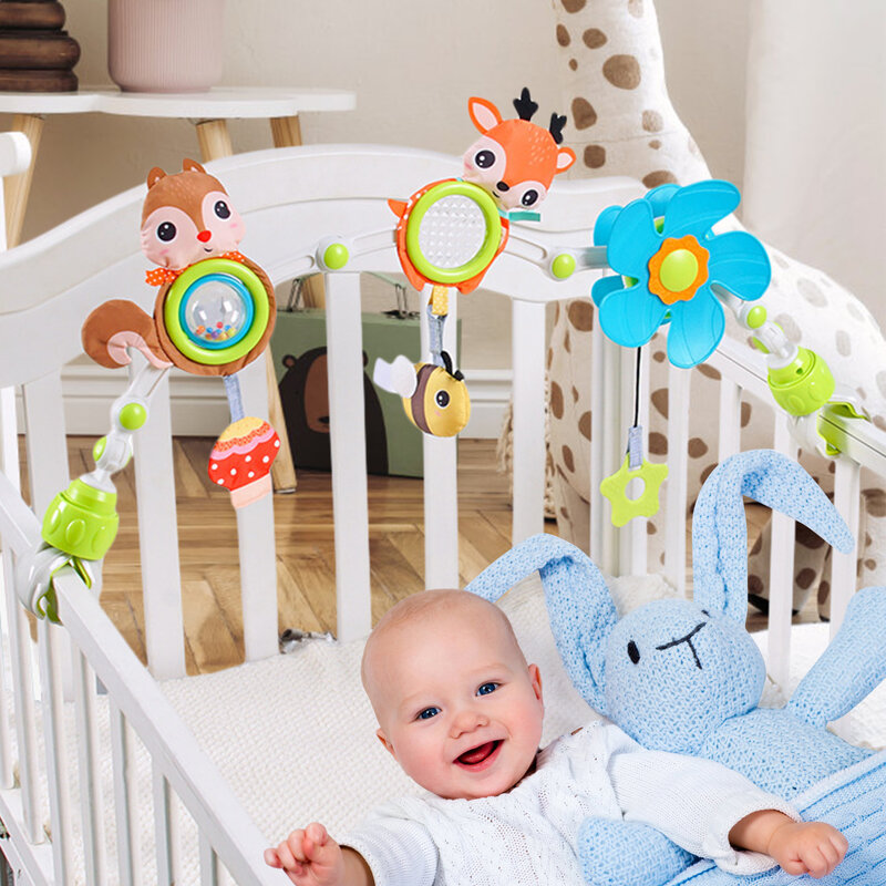 Jouet Montessori arc-en-ciel pour poussette de bébé, Mobile sur le lit, jouet éducatif de développement pour bébé de 0 à 12 mois