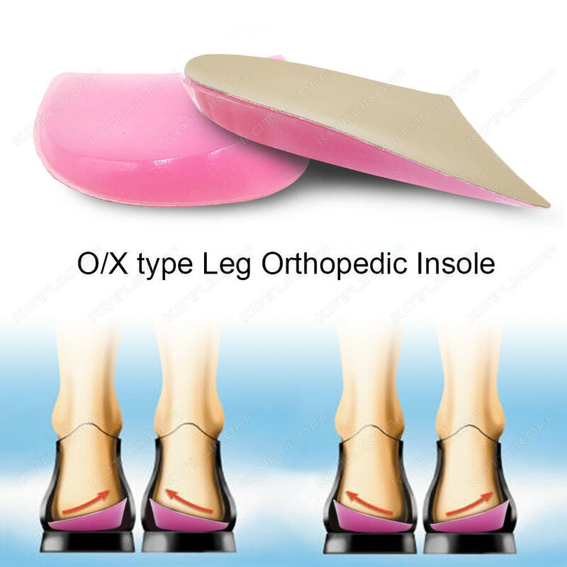 Sol Gel untuk Tumit O/X Kaki Sol Ortopedi Bantalan Kaki Nyeri Lutut Lengkung Kaki Lengkung Sisipan Sepatu Koreksi Varus Valgus