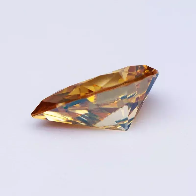 Piedra de moissanita para mujer, Color champán, corte de pera, Diamante creado en laboratorio, materiales de fabricación de joyas DIY con certificado GRA