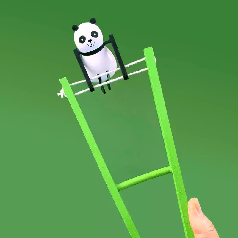 Wooden Panda Decompression Toys for Children, Flip Heel, Creative, Fun, Acrobatic, Pull, Presentes de Natal, Novidade Presentes