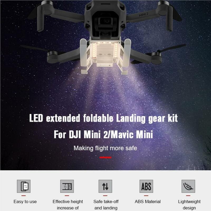 UAV Landing Gear With Night Lights Extender Fast-Release Guard Support Anti-Skid Foldable Expansion Protector Training Gears