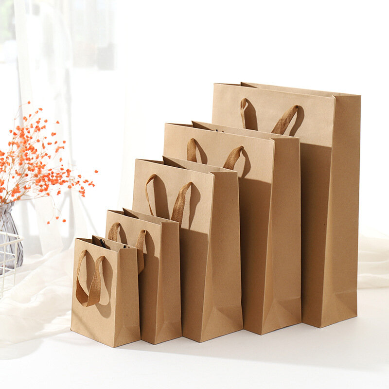 Bolsa de regalo de papel Kraft, paquete de papel, Festival de cumpleaños, fiesta de Navidad, varios tamaños, 40x10x30cm