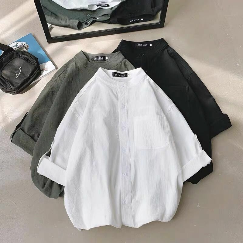 XEJ-Camisa de algodão branco masculina e feminina, moda coreana, roupa de escritório, roupa Kpop, túnica elegante, primavera, outono, 2021