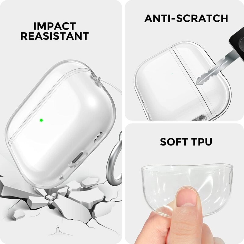 Clear Silicone Case for Airpods Pro 2 2022 Transparent Soft TPU Cover Case With Rope Earphone Accessories for Apple Airpod Pro 2