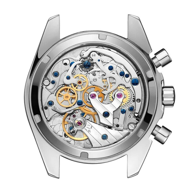 PHYLIDA 40mm Men's Watch ST19 Mechanical Chronograph Wristwatch Hand Winding Top Hat Sapphire Crystal Speedy Limited Edition
