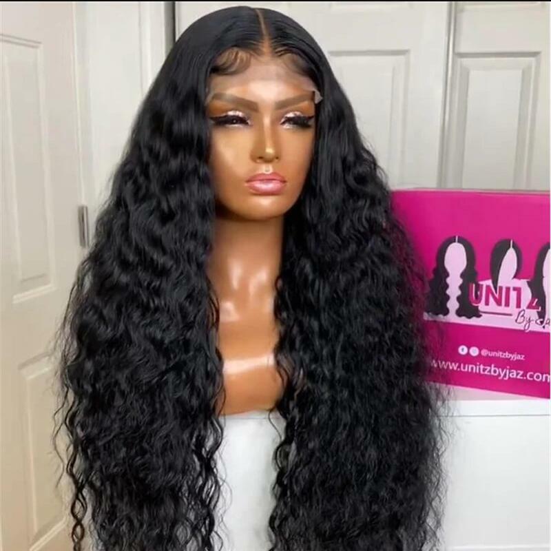 Black Kinky Curly Lace Front Wig para mulheres, cabelo longo e macio do bebê, cabelo natural do bebê, sem cola, pré-arrancado, resistente ao calor, 26in, 180 Densidade