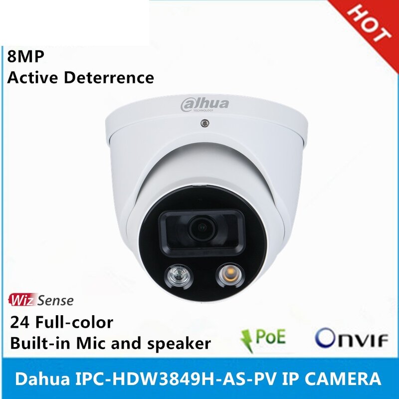 To Full-Color & IPC-HDW3849H-AS-PV-S3 8MP Smart Dual Illumination Active Deterrence WizSense IP Camera