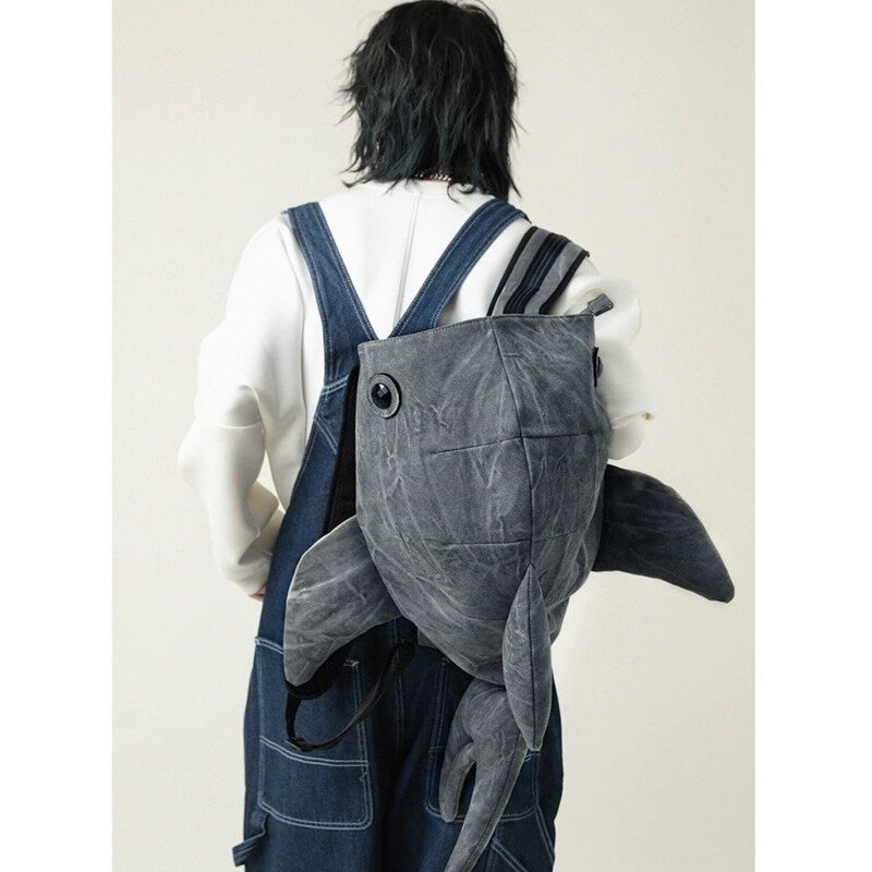 Рюкзак в форме Кита и акулы, персонализированная дорожная сумка с мультяшными животными, модный прочный ранец большой вместимости, школьный портфель для студентов