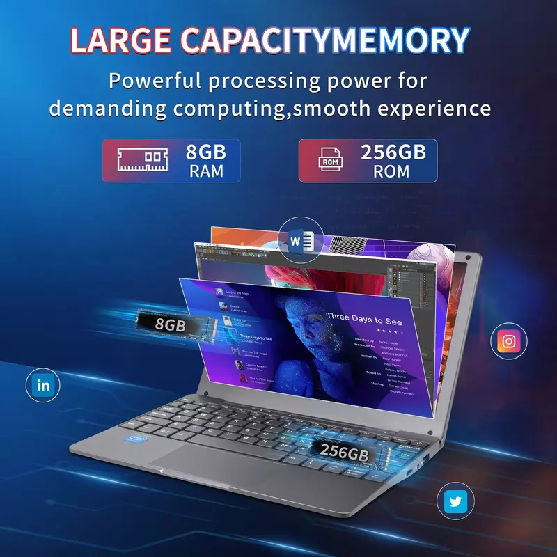 Портативный тонкий ноутбук Utra 10,1 дюймов, Windows 10, ноутбук, ПК, мини студенческий офисный обучающий Нетбук Intel N4120 8 ГБ 1 ТБ SSD