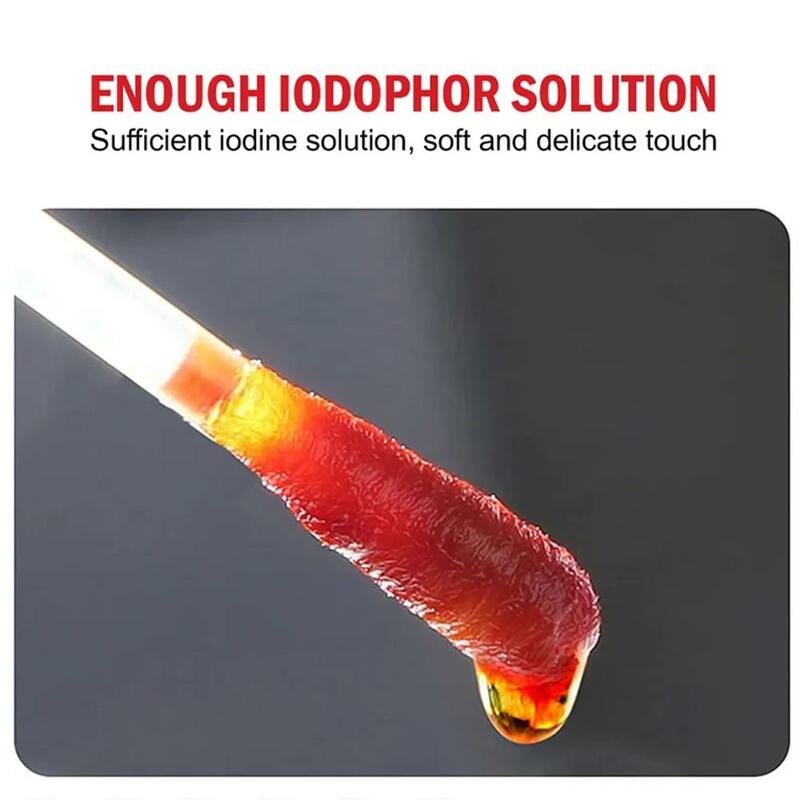 Disposable Medical Iodophor Iodine Cotton Swab Stick Home Outdoor Camping Travel Disinfection Emergency Tools
