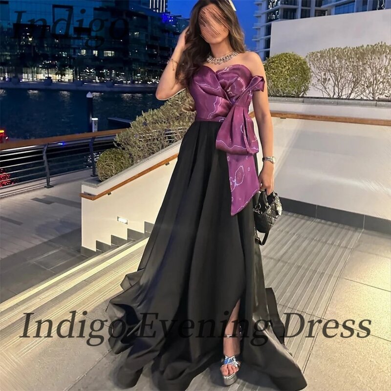 Indaco New Sweetheart Prom Dresses Floor-Length A Line Slit Women Formal Occasion Dress Party Gown 2024 muslimah