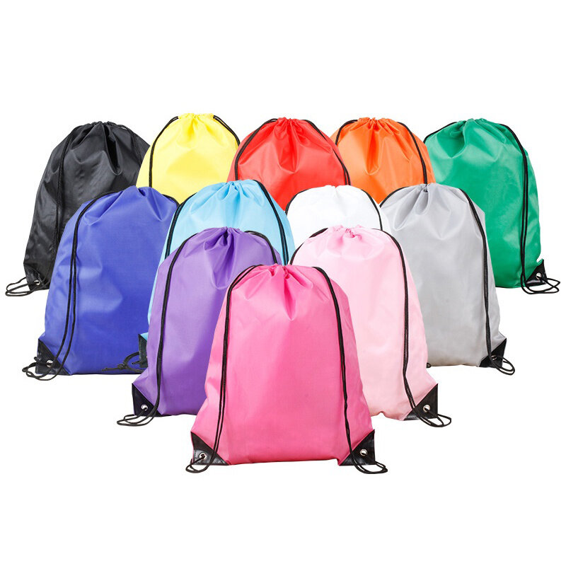 Zaino colorato con coulisse borsa sportiva impermeabile semplice tinta unita per Unisex