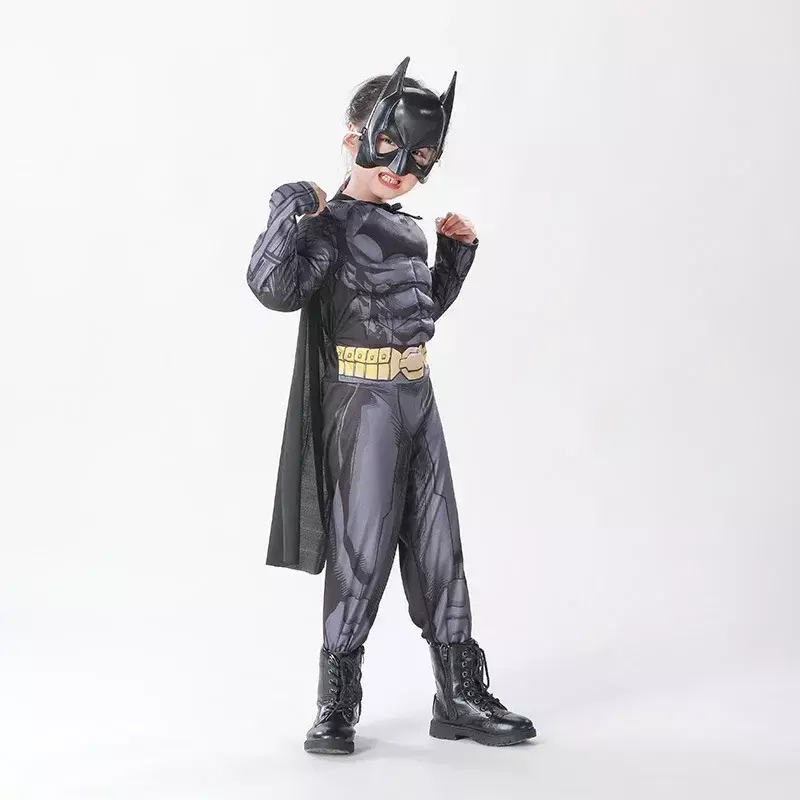 Smile Hero Py fur s Up for Children, Hot Toys, Batman Cosplay Costume, Performance Jumpsuit, Halloween Party Costumes
