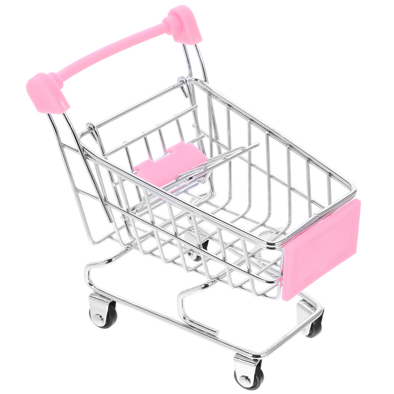 Supermarket Handcart Toys Shopping Handcart Model Trolley Oranment Kids Educational