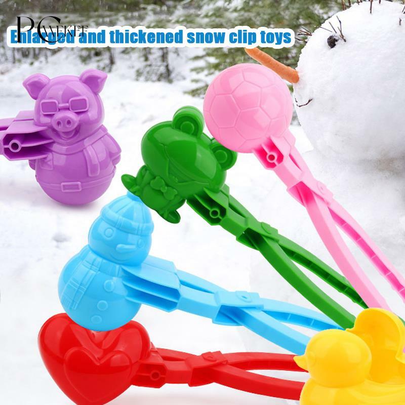 Coração Snowball Maker Clip Tongs para crianças, floco de neve, sapo, porco, coelho, forma do amor, brinquedos de neve ao ar livre, brinquedos esportivos