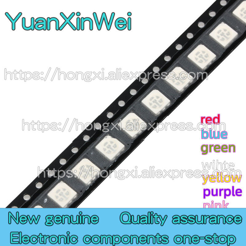 100PCS LED lamp bead,  5050 volume red yellow blue green white orange pink purple Colorful RGB SMD LED light-emitting diodes