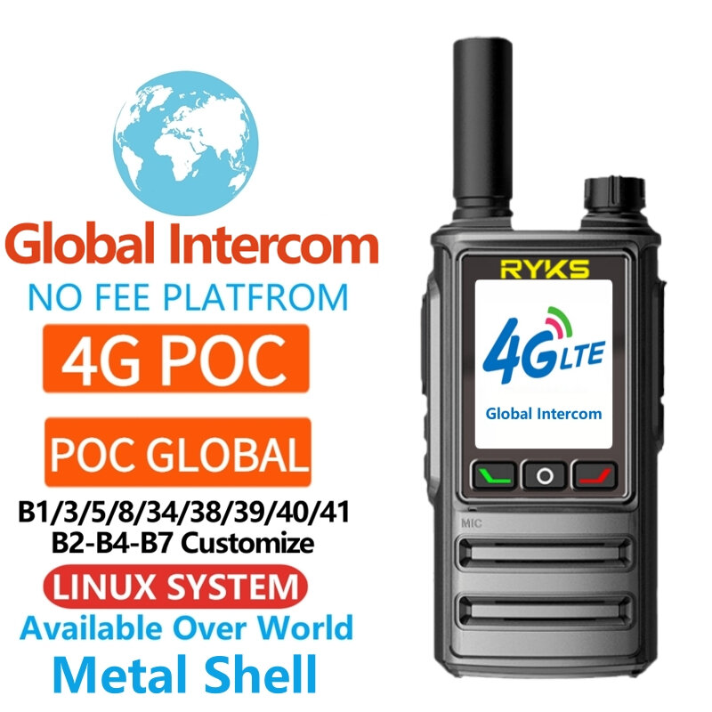 PoC Radio inteligente con tarjeta Sim, Walkie Talkie de larga distancia, red 4G LTE, comunicación de 100KM, Radio bidireccional