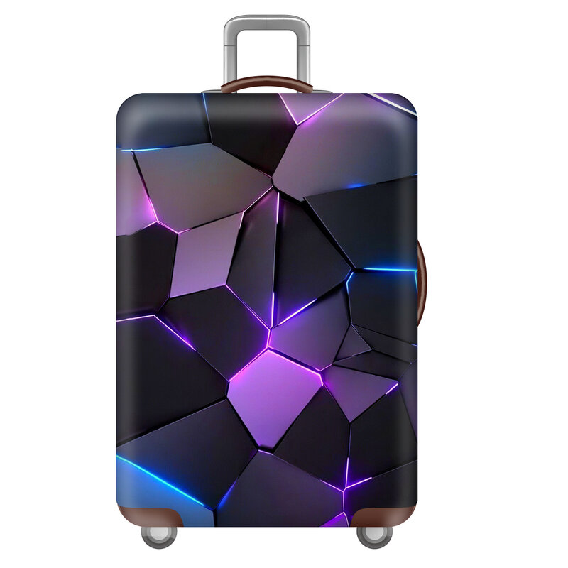 Novelty Geometric Pattern Thicken Luggage Protective Cover Cyberpunk Style Elastic Cover Suitable 18-32 Inch Trolley Case