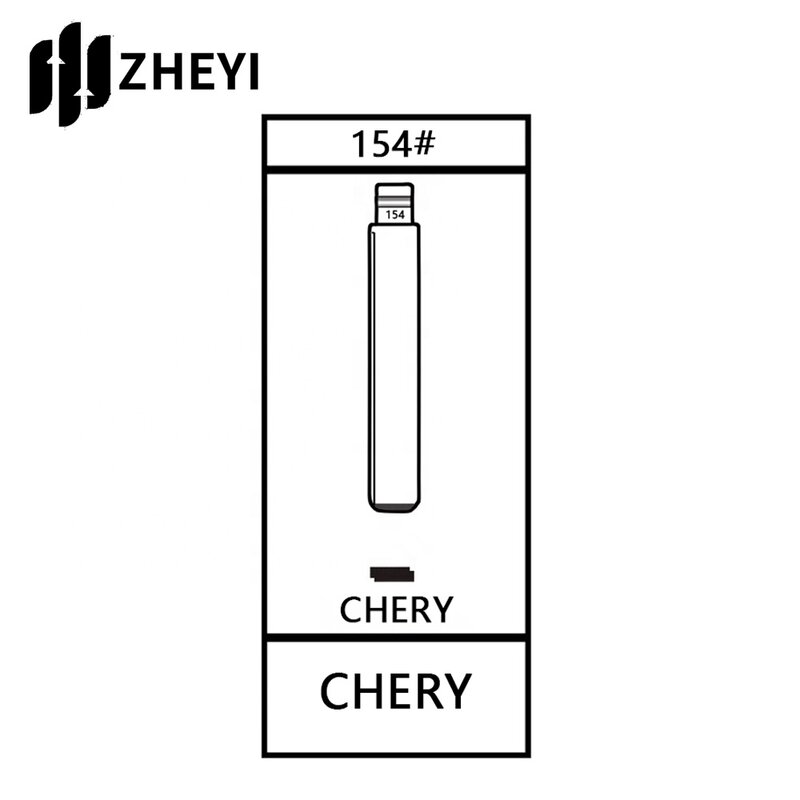 CHERY-mando a distancia Universal sin cortar para coche, hoja de llave abatible para Chery 154, sin cortar, 154