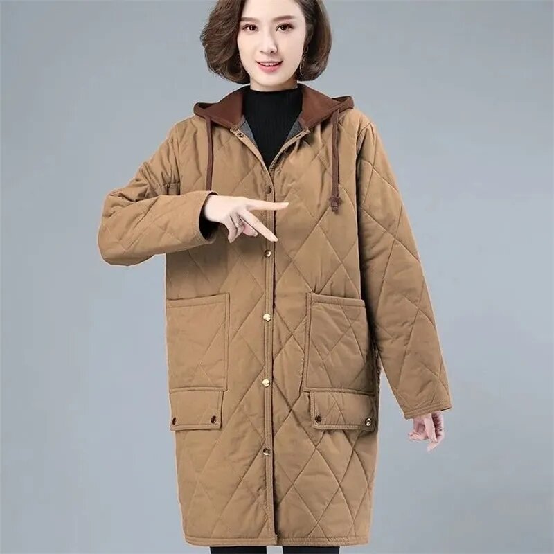 2023 New Cotton-Padded Jacket Women's Winter Hooded Coat Loose Casual Long Warm Parkas Overcoat Female Snow Wear Padded Clothes