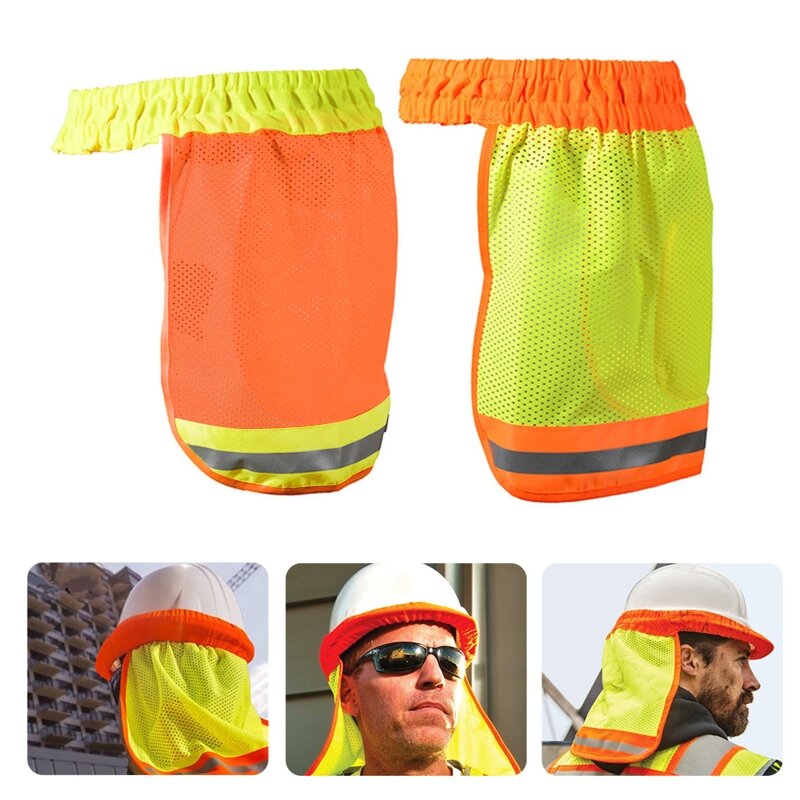 Safety Helmet Neck Cover Reflective High Visibility Mesh for Sun Protec