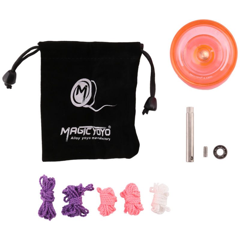 MAGICYOYO K2 Plus Crystal Responsive Yoyo,Dual Purpose Yo-Yo with Replacement Unresponsive Bearing for Intermediate,Orange