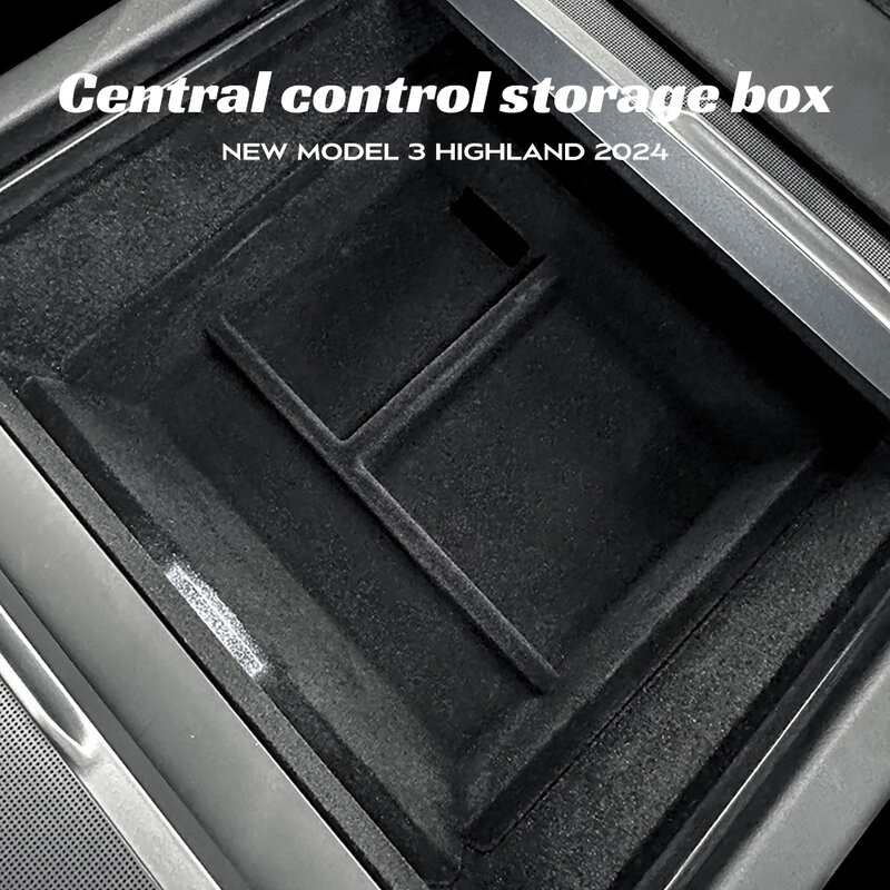 Kotak penyimpanan Interior, aksesori pengganti Interior, Organizer penyimpanan sandaran tangan untuk Tesla Model 3 Highland 2024