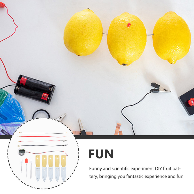 Fruit Power Generation Experiment Project Kit, brinquedos para crianças, estudantes Science Supply Prop