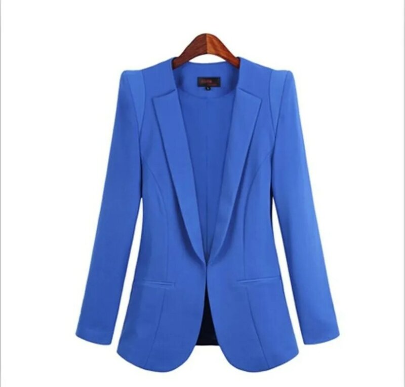 Plus Size Business Suits Women Hidden Breasted Blazers 2022 Spring Autumn New Solid Colors Long Sleeve Blazer Office Work Wear