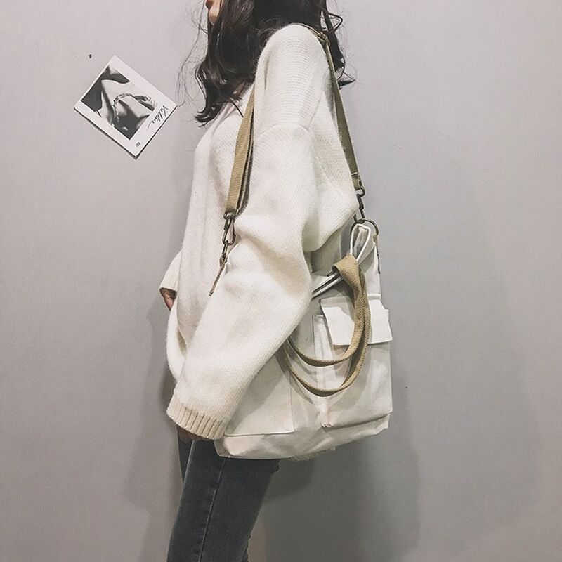 女性用ポリエステルスプライスクロス,モノクロ,ショルダーバッグ,韓国風ハンドバッグ