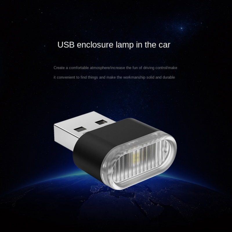 Car Mini USB LED Atmosphere Lights Car Interior Neon Decorative Lamp Emergency Lighting Universal PC Portable Plug and Play