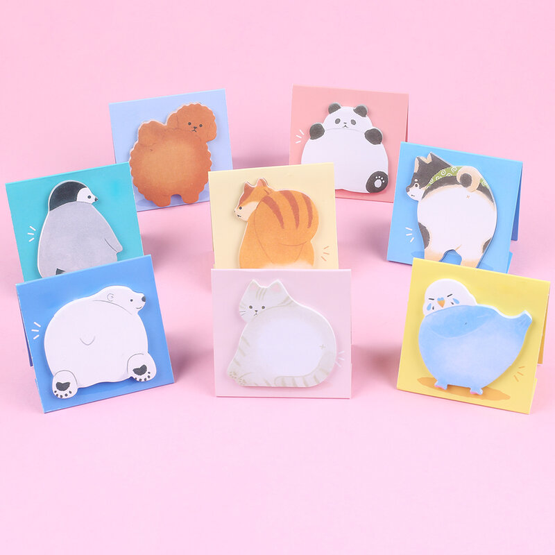 Alas Memo hewan Mini lucu 3D baru Jepang lucu kucing Panda lucu anak perempuan catatan tempel toko alat tulis estetika