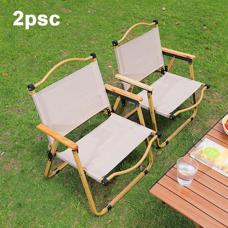 Outdoor Folding Chairs Portable Lounge Chairs Picnic Tables Fishing Benches Beach Chairs Camping Chairs 2Pcs 1+1