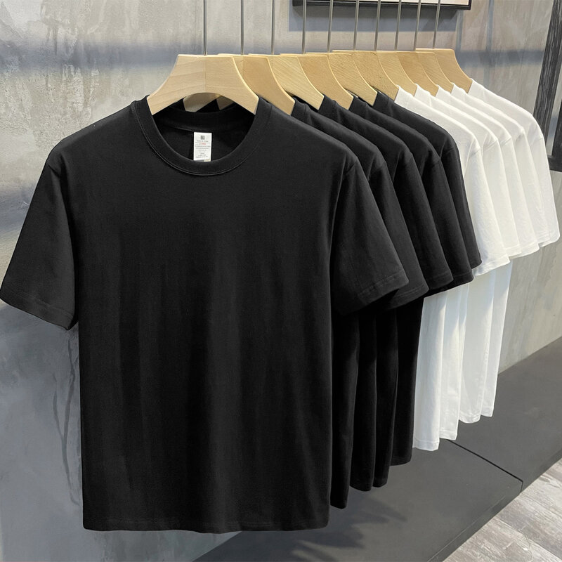 Kurzärmliges T-Shirt aus reiner Baumwolle für Männer und Frauen Rundhals, locker und vielseitig, halb ärmelig, Sommer