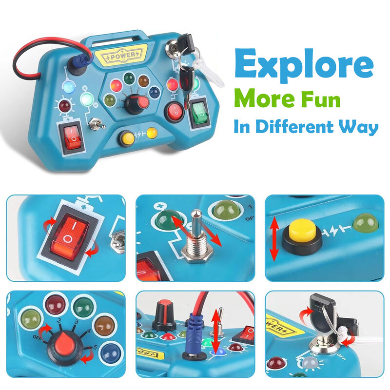 Montessori Busy Board Toys para Crianças, Brinquedos Educativos para Aprendizagem, Crianças de Viagem, Presentes para Bebés de 3 Anos Meninos e Meninas