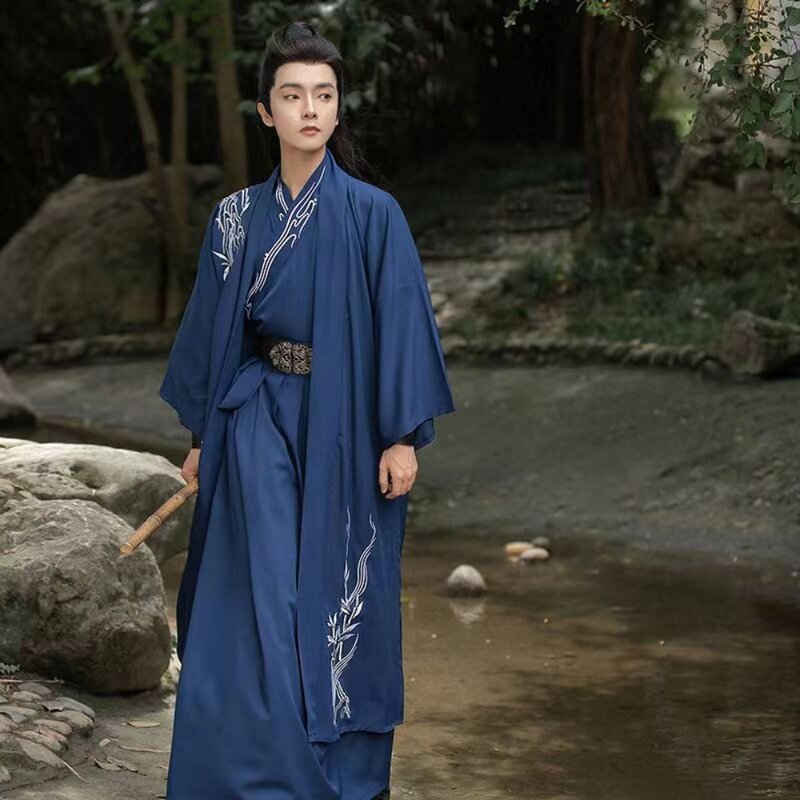 Hanfu Song Dynastie Outfits Männer schwarz blau Hanfu Männer chinesische traditionelle chinesische traditionelle Kleidung für Männer für Cosplay