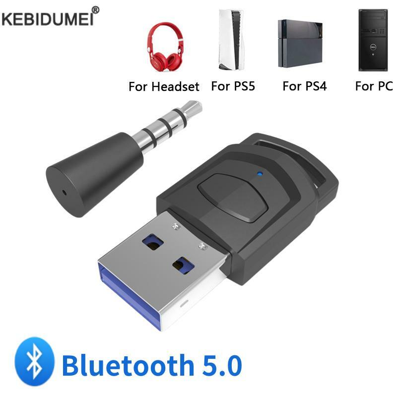 무선 게임 오디오 헤드폰 어댑터 리시버, PS5 PS4 게임 콘솔 PC 헤드셋, 블루투스 5.0 오디오 송신기