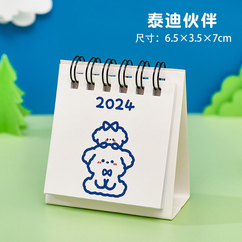 2023 2024 kalender meja kecil kartun lucu kreatif kalender meja kantor Dual harian Mini Memo kalender belajar perencana