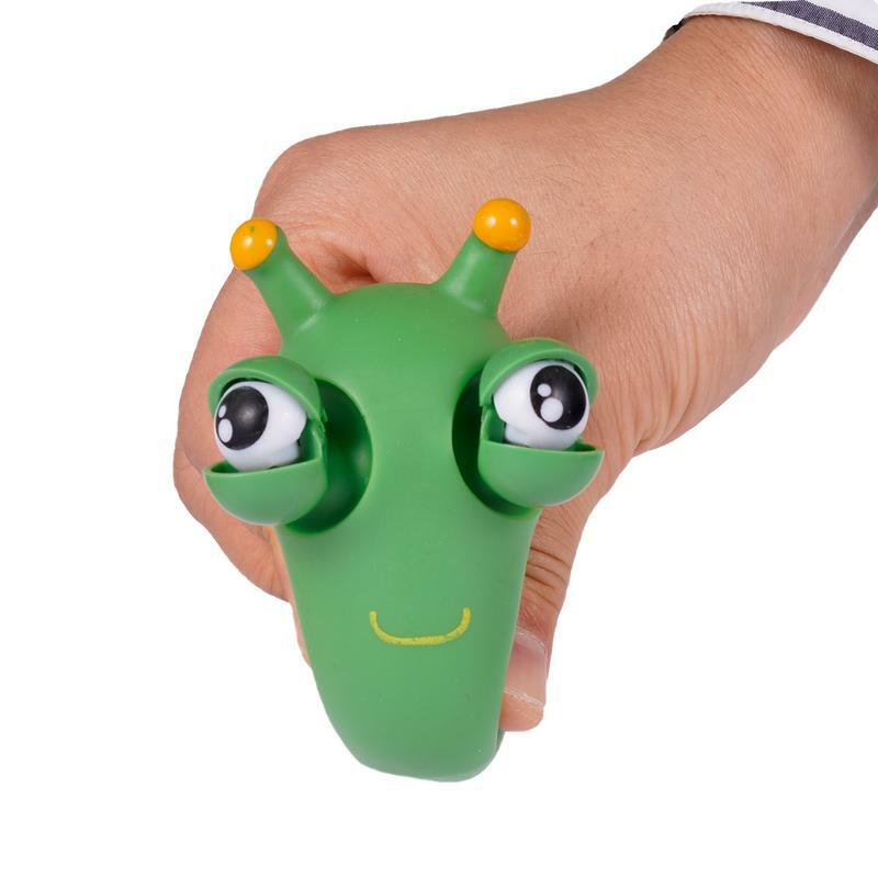 재미있는 안구 파열 스퀴즈 장난감, 녹색 눈 캐터필러 핀치 장난감, 성인 어린이 스트레스 해소 피젯 장난감, 창의적인 감압 장난감