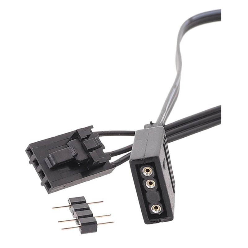 Conector adaptador para corsair 4pin rgb para padrão argb 3 pinos 5v, cabo rgb 25cm