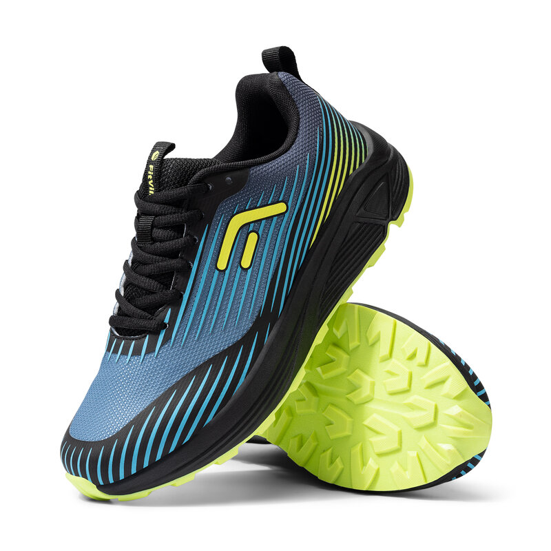 FitVille zapatillas de Trail Running para hombre, Extra anchas, antideslizantes, ligeras, para pies hinchados, soporte para ARCO, alivio del dolor