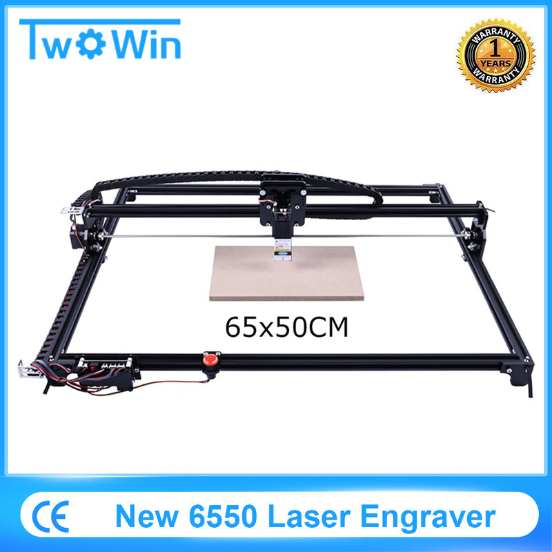 Nieuwe 6550 20W Laser Graveermachine 12V 5A Cnc 2-Axis Laser Graveur Carving Machine 15W laser 65*50Cm Met Noodstop